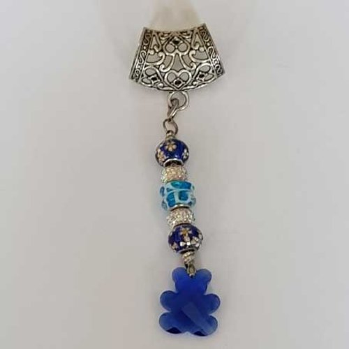 Passant  echarpe n°01 tige serpent européen pendentif et 5 perles