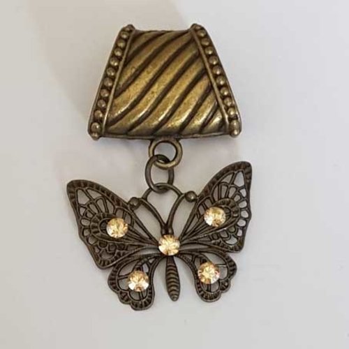 Passant  echarpe n°03 pendentif papillon 47 x 35 mm