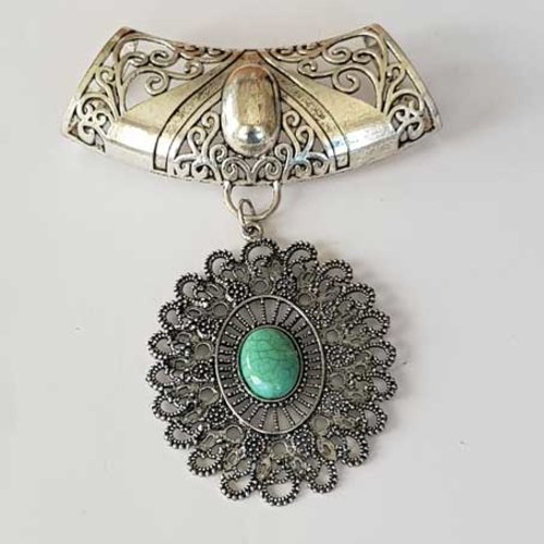 Passant  echarpe n°11 pendentif ovale 80 x 65 mm