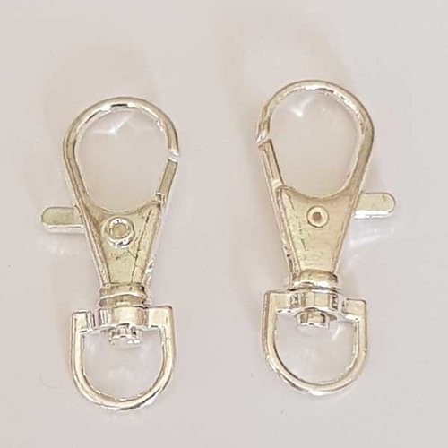 1 fermoir mousqueton porte clés n°02 argent