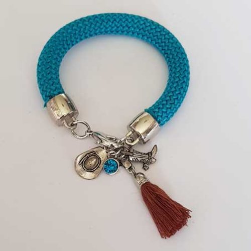 Bracelet n°02 corde escalade 20 cm fermoir mousqueton