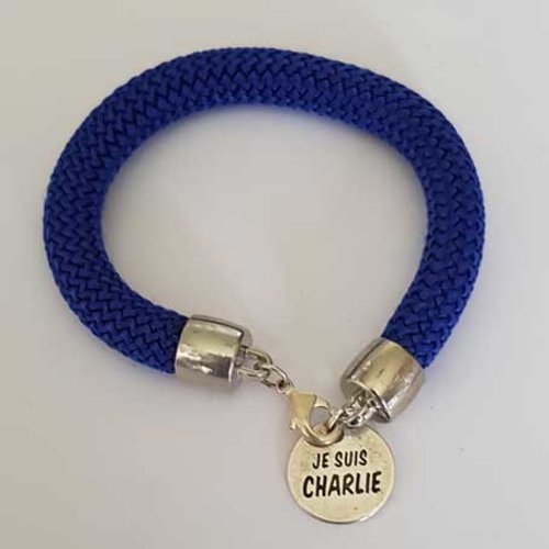 Bracelet n°04 corde escalade 23 cm fermoir mousqueton