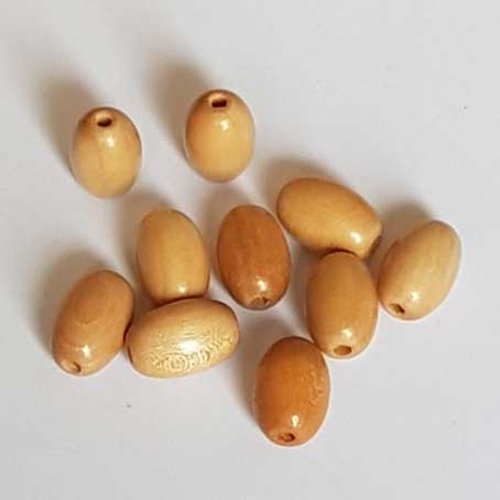 Perles bois ovale / olive 18/13 mm beige