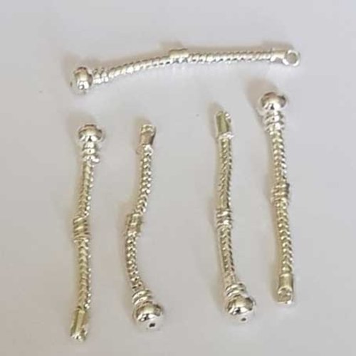 Tige serpent européen sans pas de vis 4.9 cm argent