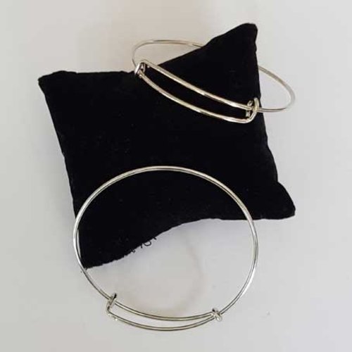 Bracelet rigide jonc argent réglable