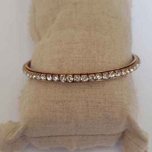 Bracelet jonc doré strassé