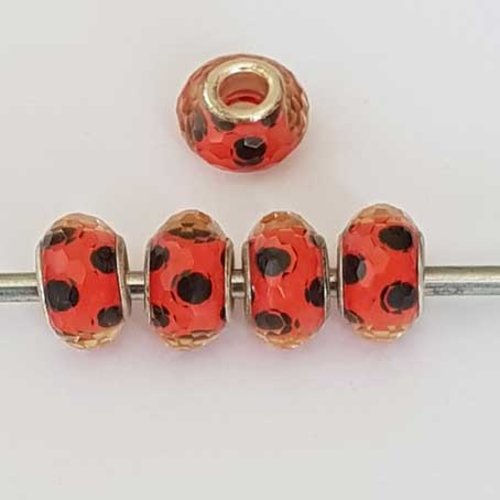 Perle n°1031 compatible style pandora grand trou en plastique a facette