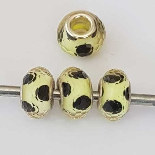 Perle n°1032 compatible style pandora grand trou en plastique a facette