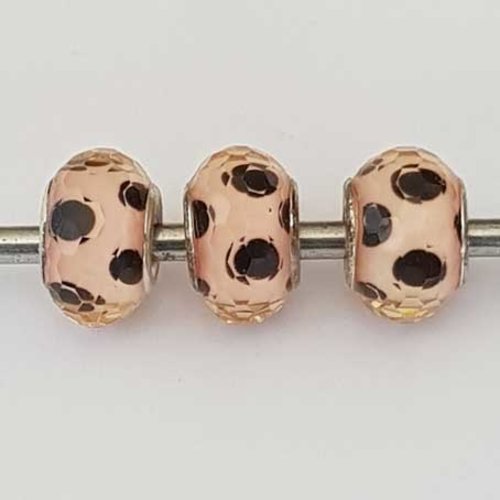 Perle n°1034 compatible style pandora grand trou en plastique a facette