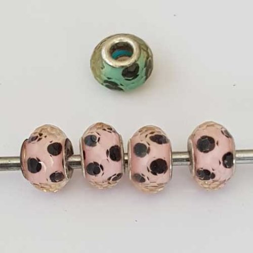 Perle n°1036 compatible style pandora grand trou en plastique a facette
