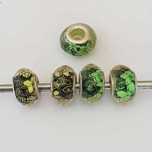 Perle n°1040 compatible style pandora grand trou en plastique a facette