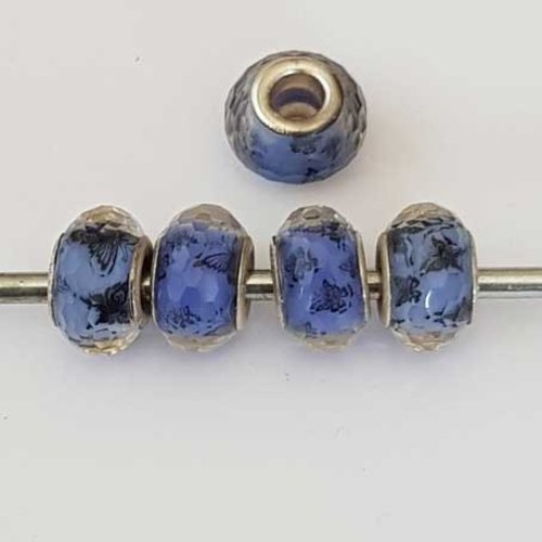 Perle n°1043 compatible style pandora grand trou en plastique a facette