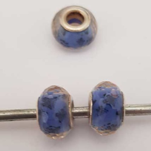 Perle n°1043-01compatible style pandora grand trou en plastique a facette