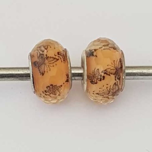Perle n°1044 compatible style pandora grand trou en plastique a facette