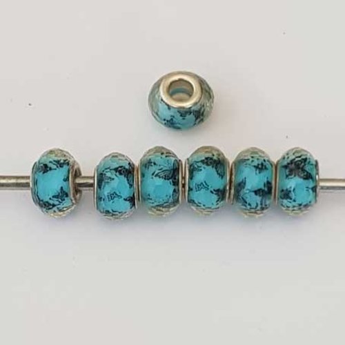 Perle n°1045 compatible style pandora grand trou en plastique a facette