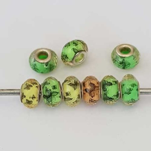 Perle n°1047 compatible style pandora grand trou en plastique a facette
