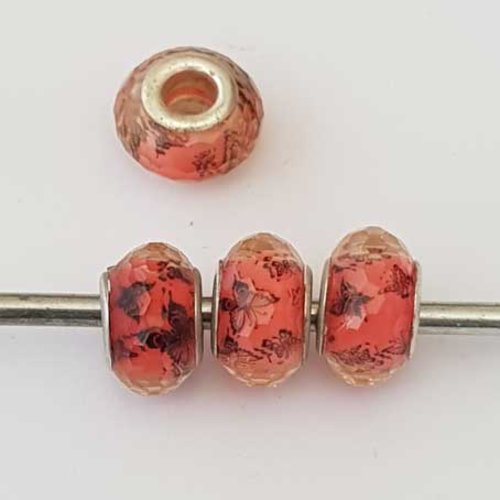 Perle n°1048 compatible style pandora grand trou en plastique a facette