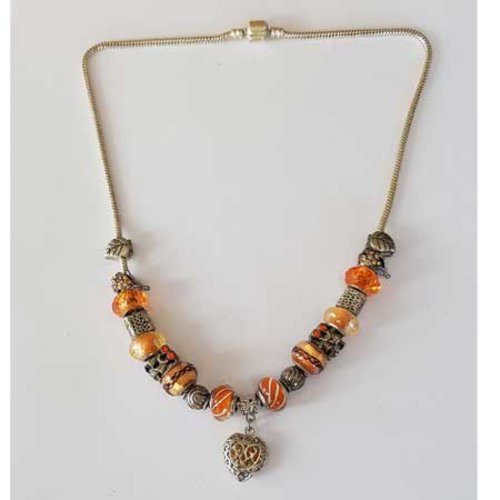 Collier n°06 clip serpent européen 49 cm fermoir clip lisse collier style pandora