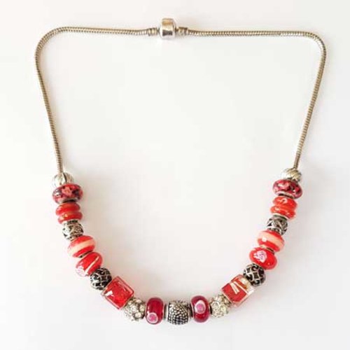 Collier n°08 clip serpent européen 49 cm fermoir clip lisse collier style pandora