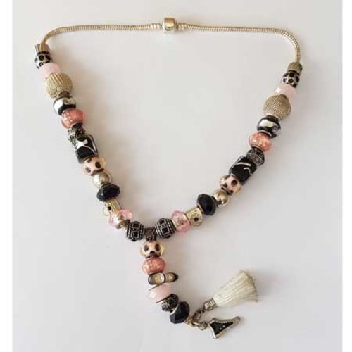 Collier n°12 clip serpent européen 46 cm fermoir clip lisse collier style pandora