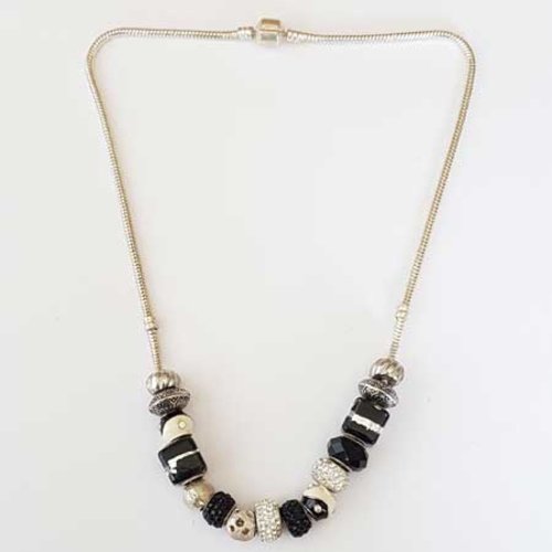 Collier n°18 clip serpent européen 49 cm fermoir clip lisse collier style pandora