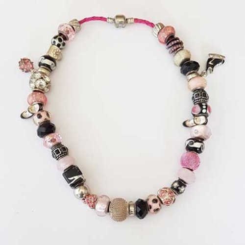 Collier n°03 fermoir clip européen 40 cm tressé