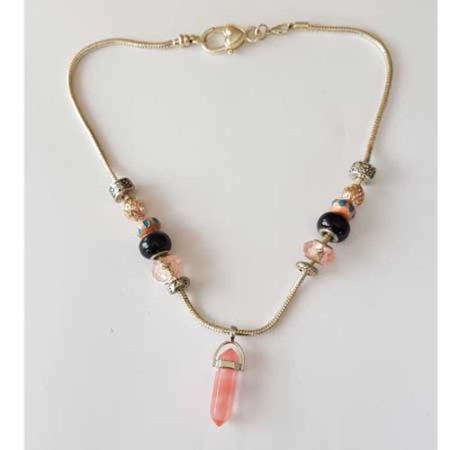 Collier n°03 serpent européen 44 cm fermoir mousqueton collier style pandora