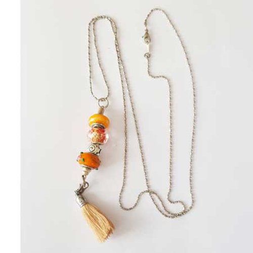 Collier chaine de 80 cm et pendentif n°01 tige serpent européen