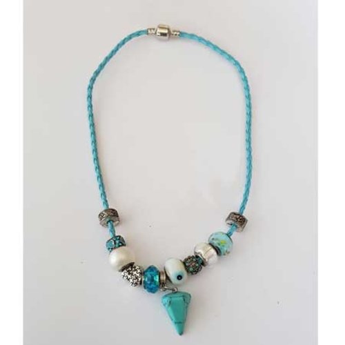 Collier n°05 fermoir clip européen 40 cm tressé