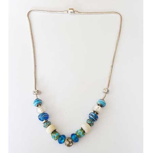 Collier n°24 clip serpent européen 57 cm fermoir clip lisse collier style pandora