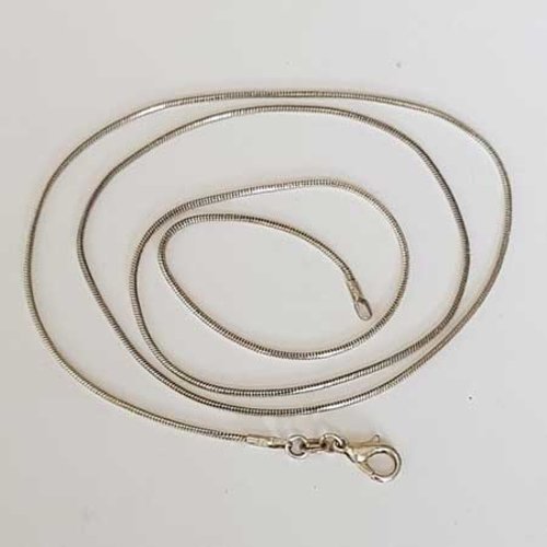 Collier n°02-02 argent maille serpent 1 mm 65 cm