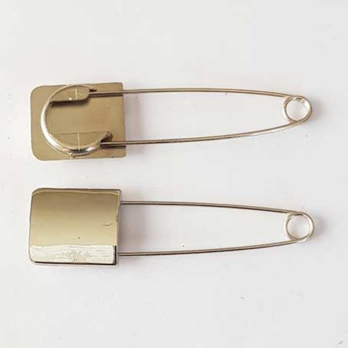 Broche epingle argent 65 mm rectangle lisse n°08-01