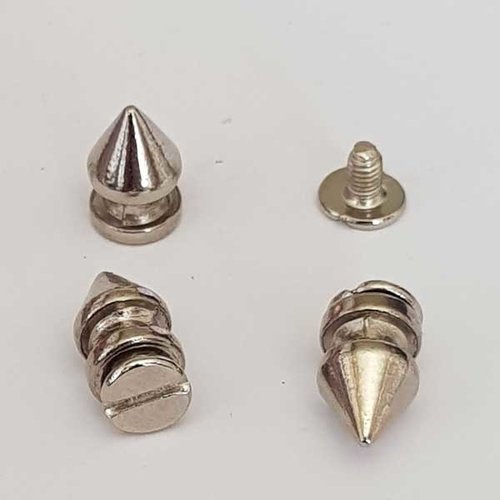 Lot n°003 x 4 rivets à vis clous à vis cône à vis en métal argenté 11 x 7 mm