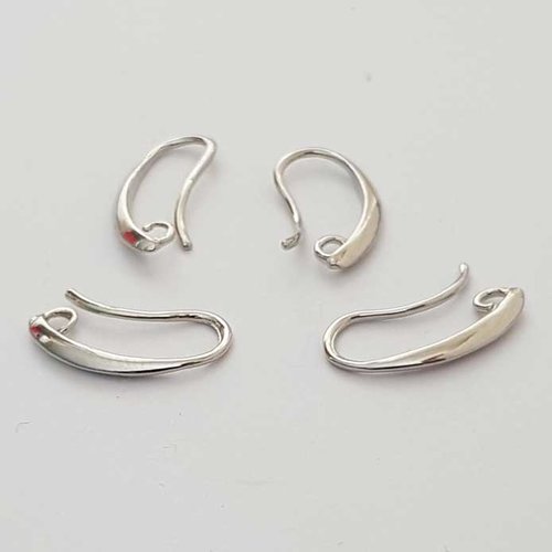 Lot n°018 x 2 paires support boucle d'oreille hameçon argent