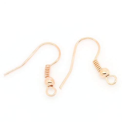 50 crochets support boucle d'oreille n°15 hameçon doré rosé x 25 paires.