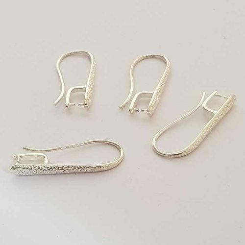 Lot n°020 x 3 paires support boucle d'oreille hameçon argent