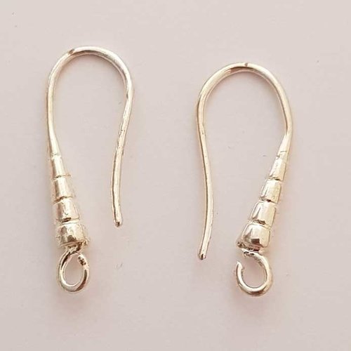 Lot n°021 x 2 paires support boucle d'oreille hameçon argent