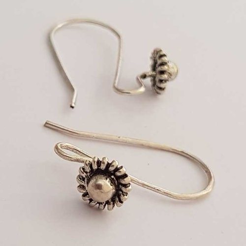 Lot n°028 x 2 paires support boucle d'oreille hameçon argent et bronze