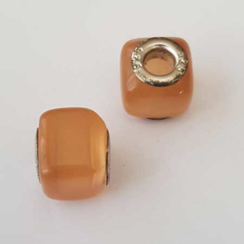 Lot 2 perles n°002 carré compatible européen style pandora
