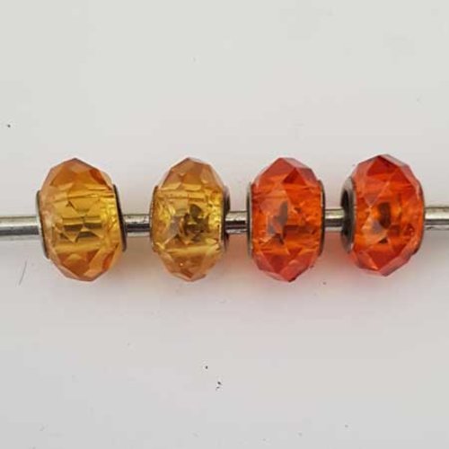 Lot 4 perles n°003 facette compatible européen style pandora