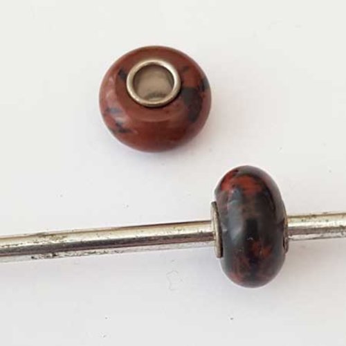 Lot 2 perles n°004 ronde compatible européen style pandora
