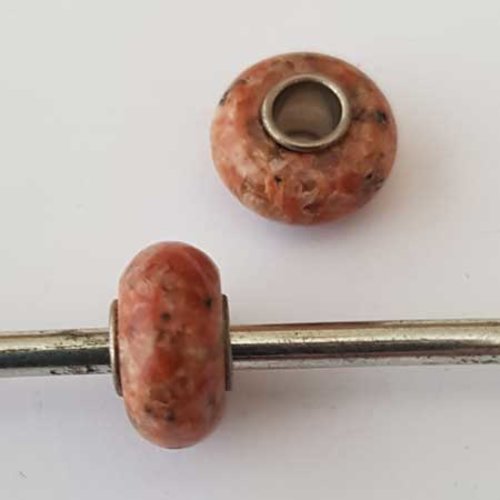 Lot 2 perles n°005 ronde compatible européen style pandora