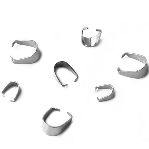 X 5 bélières à pincer en acier inoxydable 3 x 7 mm argent n°02