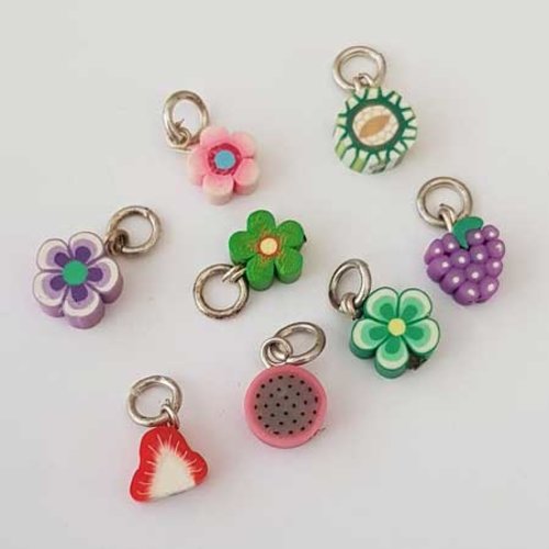 8 perles en pâte polymère
