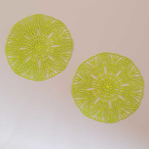 Lot n°03 4 estampes filigrane rondes 56 mm jaune