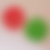 Lot n°04 2 estampes filigrane rondes 56 mm rose et vert