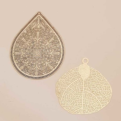 Lot n°07 2 estampes filigrane goutte et fleur 52 mm argent