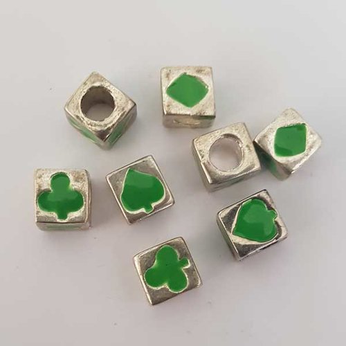 Lot 2 perles n°014 carrés compatible européen style pandora
