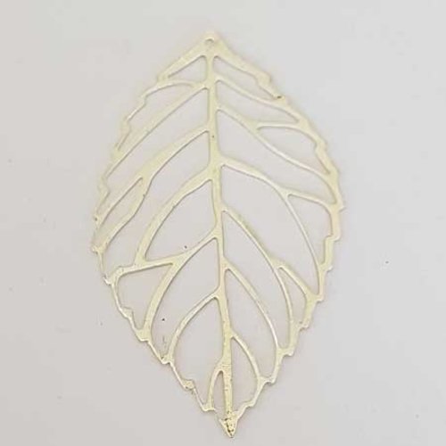 Lot n°040 1 breloque feuille 53 mm argent estampe filigrane