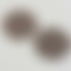 Lot n°045 1 breloque ronde 36 mm bronze foncé estampe filigrane